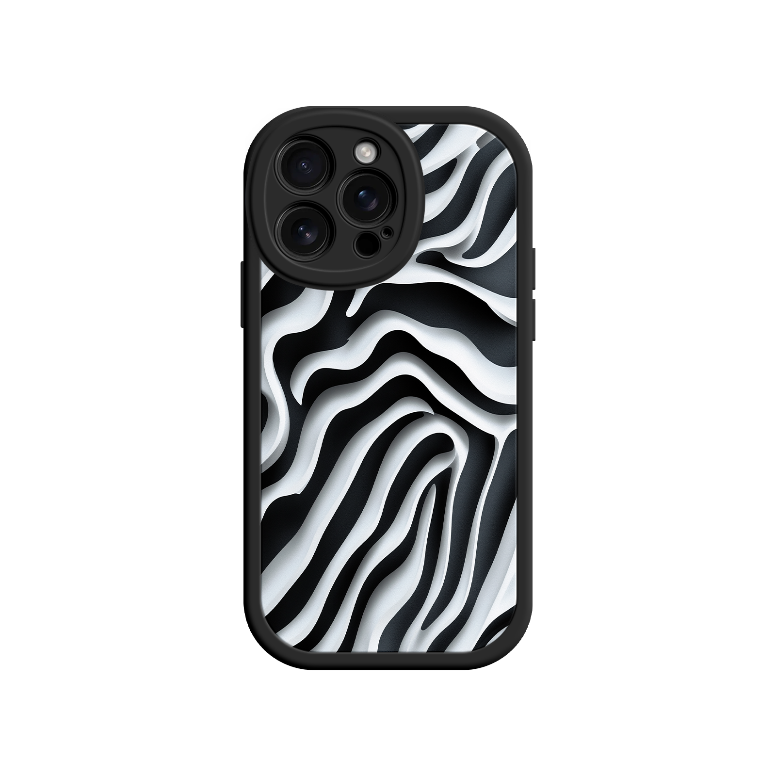 Zebra Pattern iPhone 17 Case – Black & White Protective Cover for iPhone 16 Pro / Max
