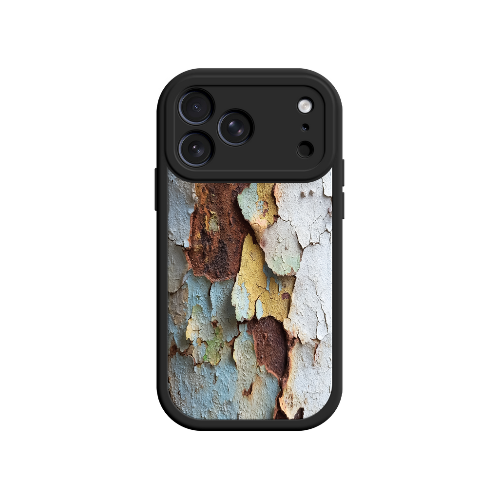 Weathered phone case with worldly charm