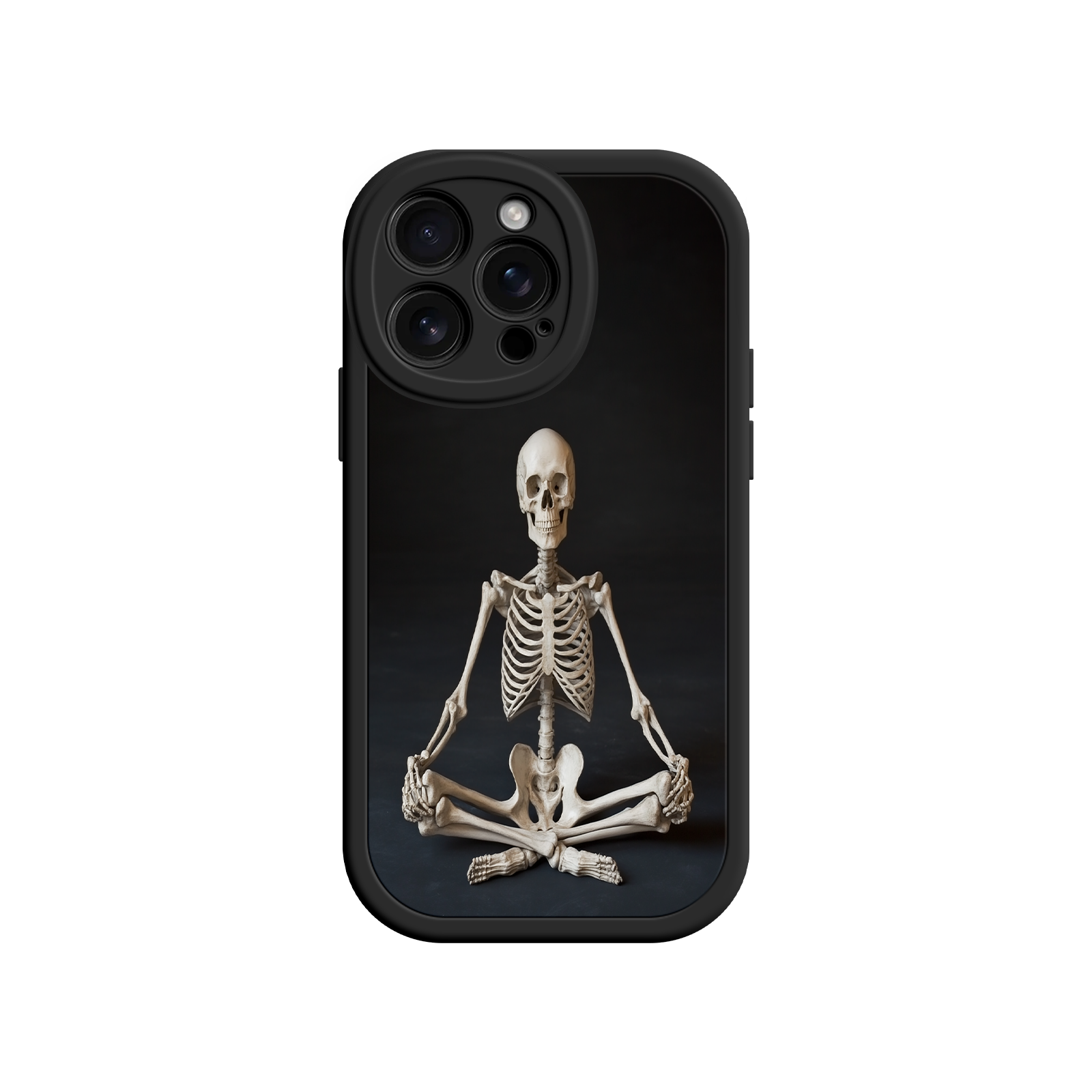 Meditating Skeleton iPhone 17 Case – Gothic Skelly Yoga Art, Anatomical Design, Spiritual Aesthetic