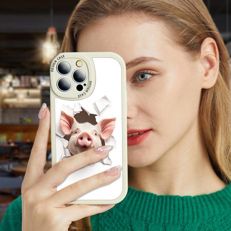 Piggy phonecase compatible for iphone 16 15 14 13 12 11 Cellphone Casing Shockproof Devices Smartphone Protection Protective Back Cover Handheld Accessories Screen Protector