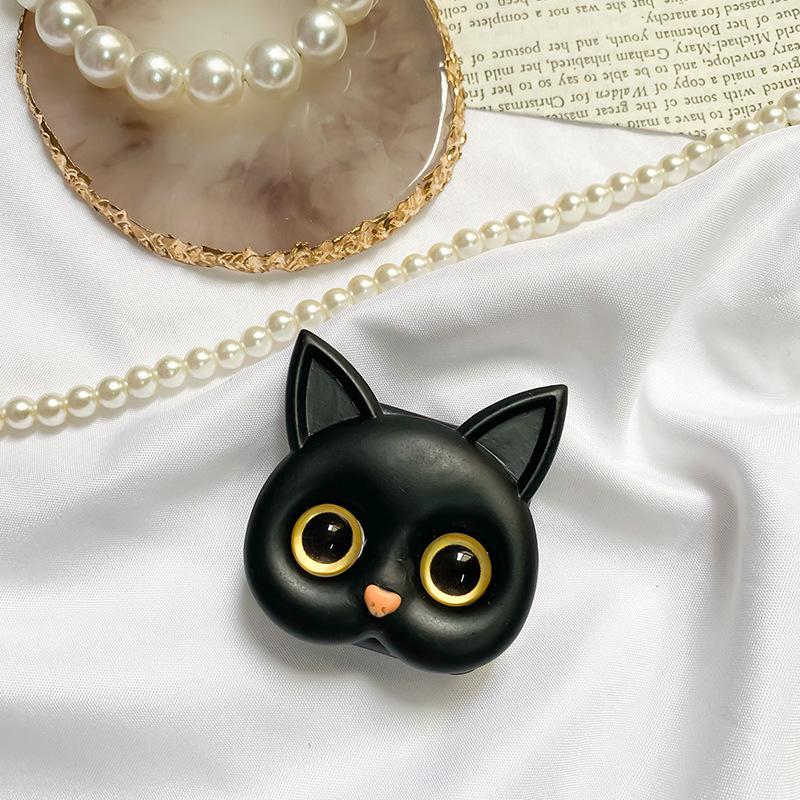 3D Cat Makeup Mirror PopSockets Glitter phone PopGrip, adjustable cellphone stand, retractable smartphone holder, phone mount support, Folding Kickstand, handheld accessories