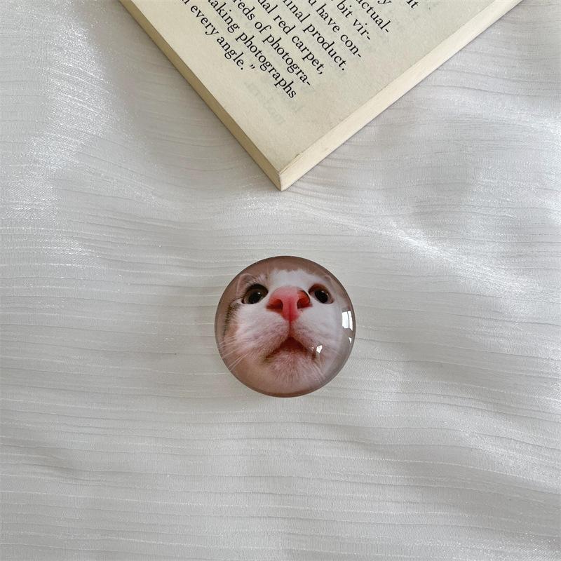 3D Crystal Ball Cat PopSockets phone PopGrip, adjustable cellphone stand, retractable smartphone holder, phone mount support, Folding Kickstand, handheld accessories