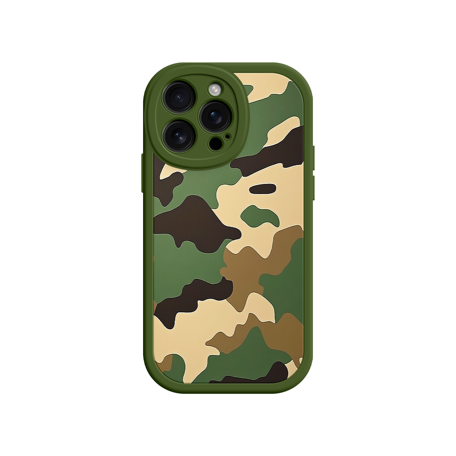 Camouflage phone case on a white background