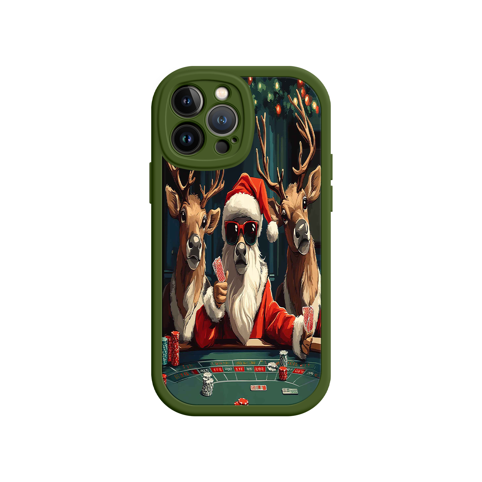 Santa Claus Poker iPhone 17 Case – Funny Christmas Design, Holiday Pet Humor, Reindeer Game Night