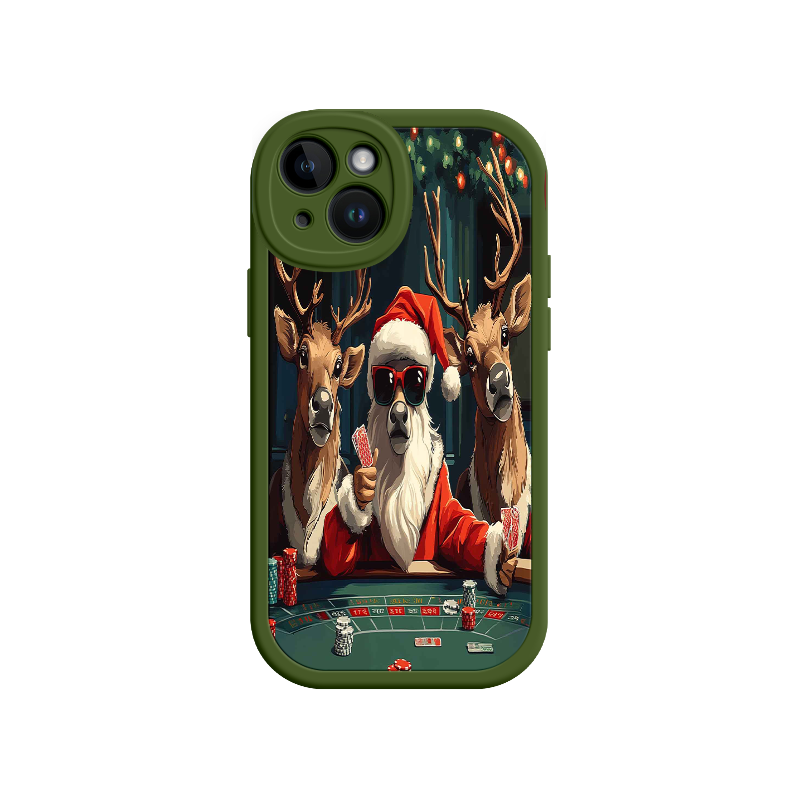 Santa Claus Poker iPhone 17 Case – Funny Christmas Design, Holiday Pet Humor, Reindeer Game Night