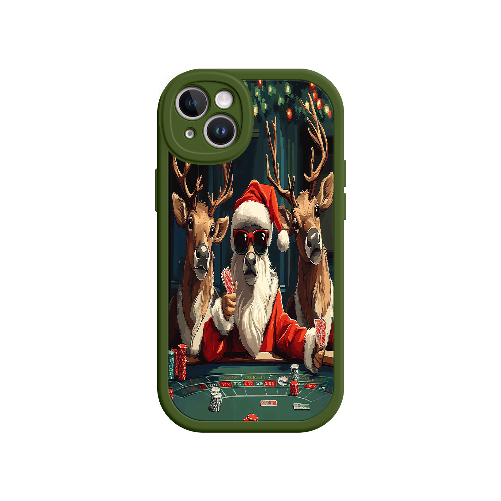 Santa Claus Poker iPhone 17 Case – Funny Christmas Design, Holiday Pet Humor, Reindeer Game Night