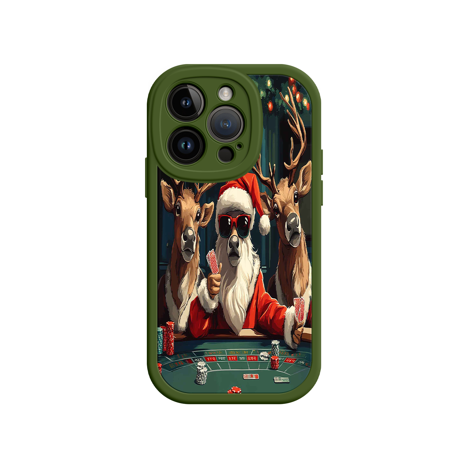 Santa Claus Poker iPhone 17 Case – Funny Christmas Design, Holiday Pet Humor, Reindeer Game Night