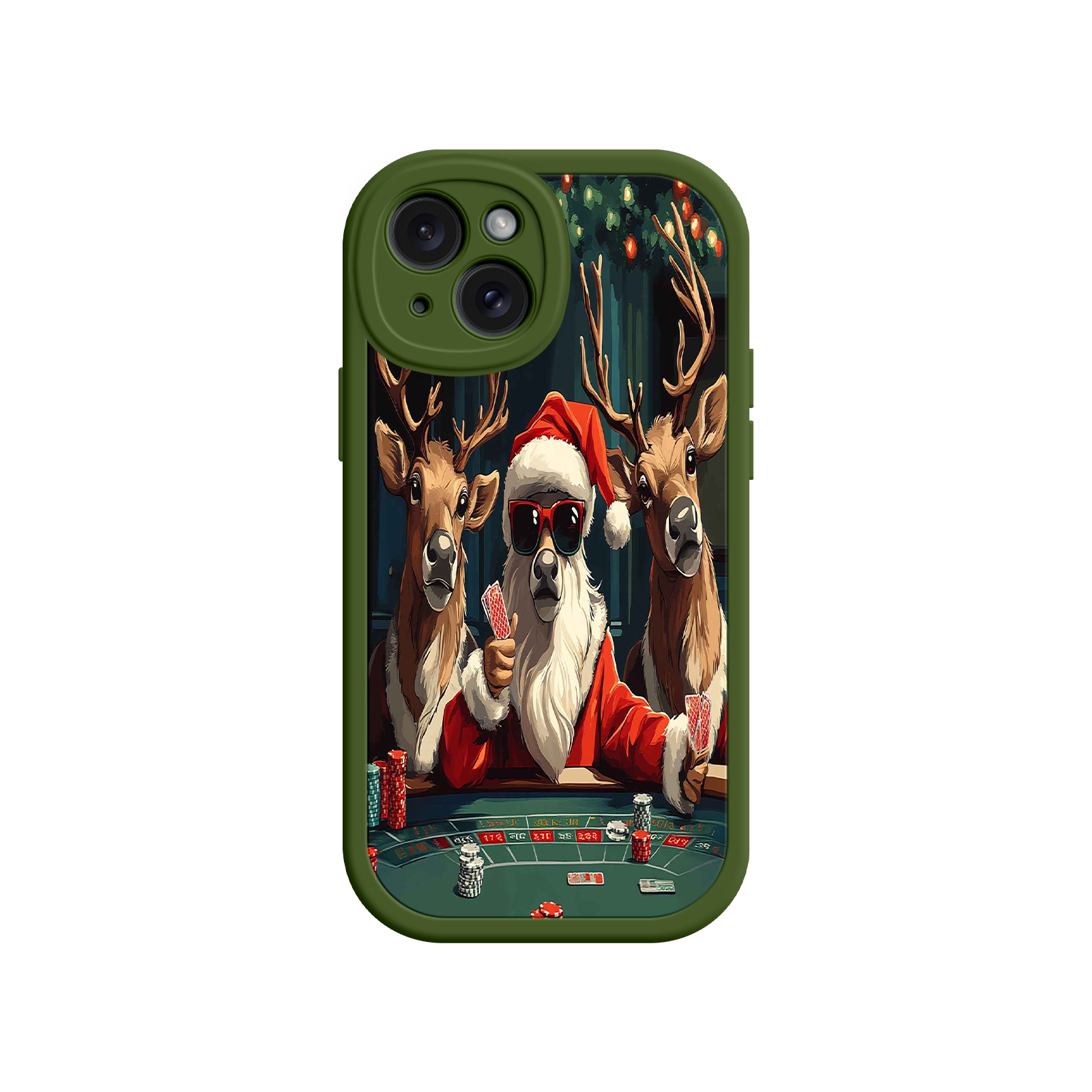 Santa Claus Poker iPhone 17 Case – Funny Christmas Design, Holiday Pet Humor, Reindeer Game Night