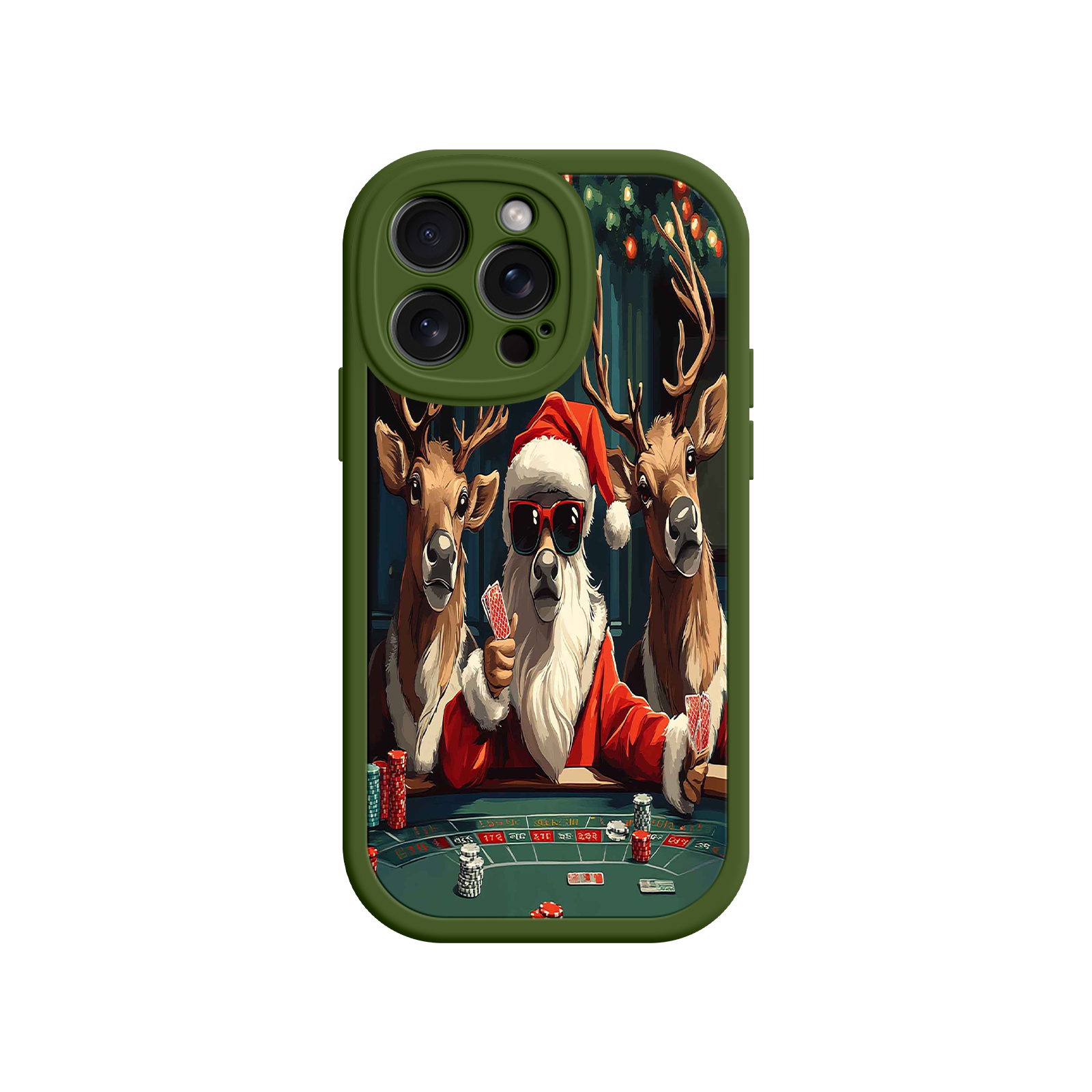 Santa Claus Poker iPhone 17 Case – Funny Christmas Design, Holiday Pet Humor, Reindeer Game Night