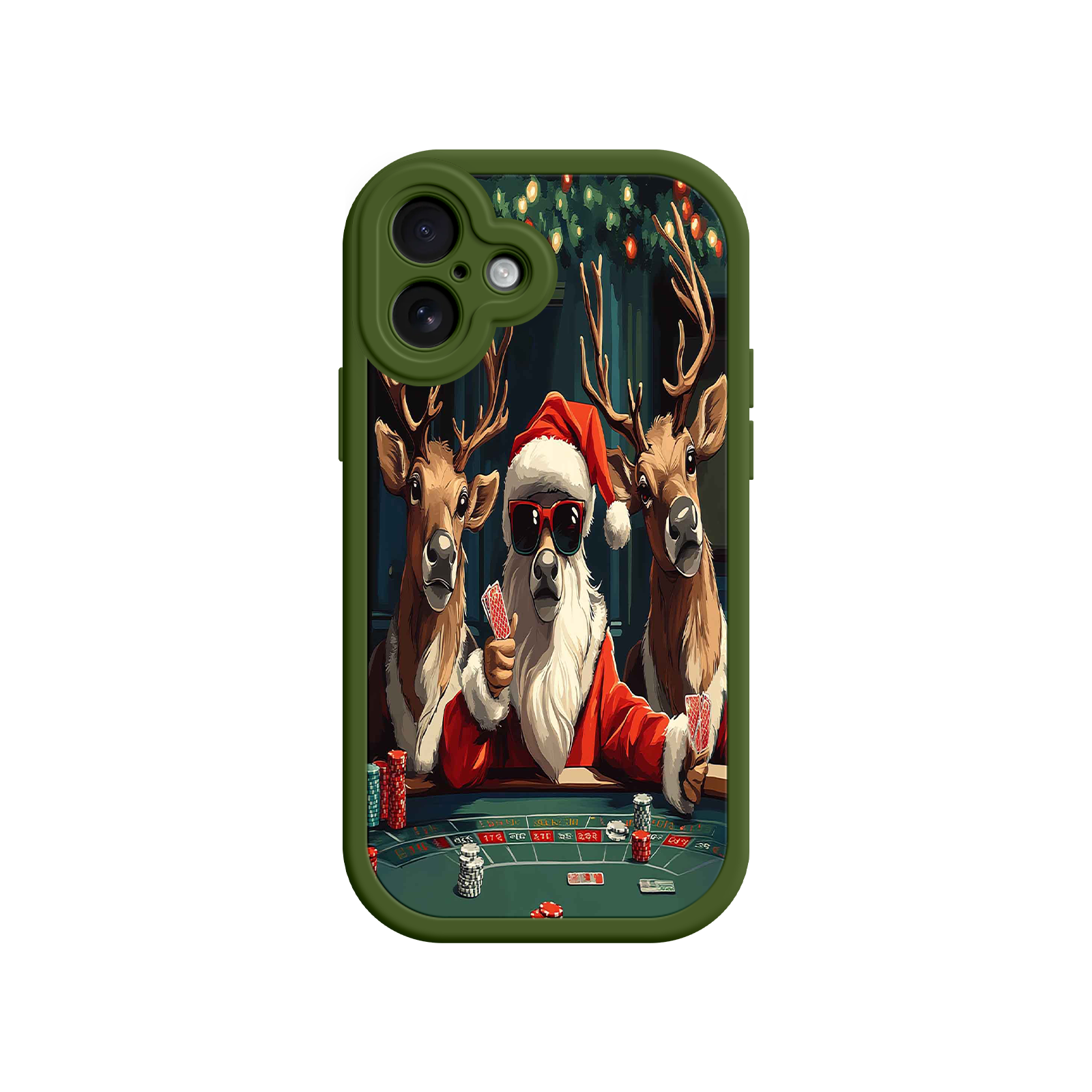 Santa Claus Poker iPhone 17 Case – Funny Christmas Design, Holiday Pet Humor, Reindeer Game Night