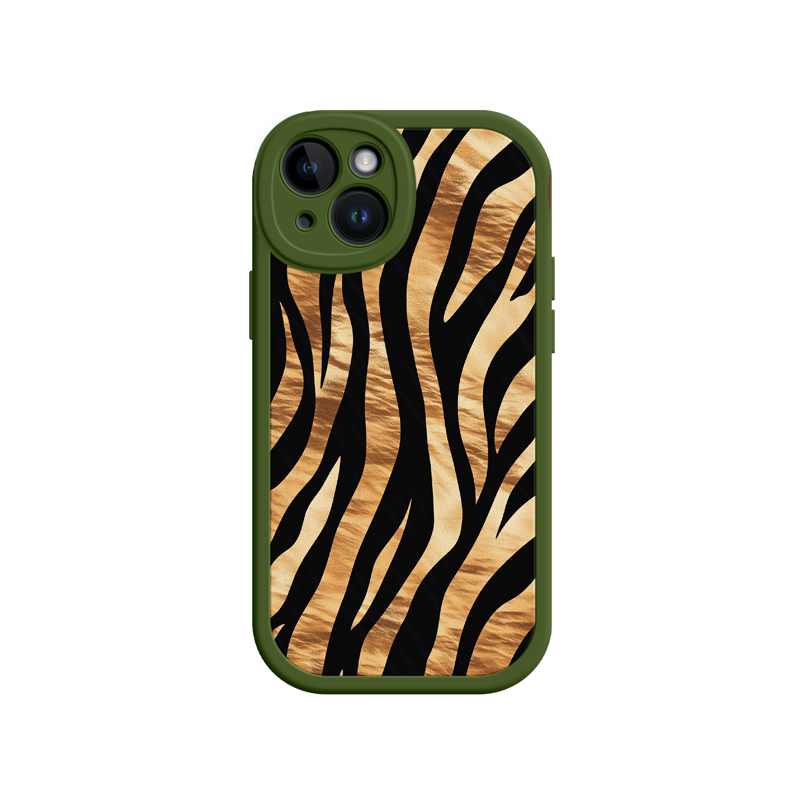 iPhone case with tan and black tiger stripes