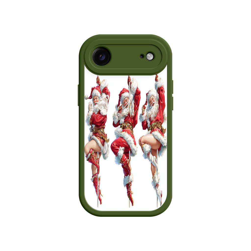 iPhone case with vintage Santa dancer illustration