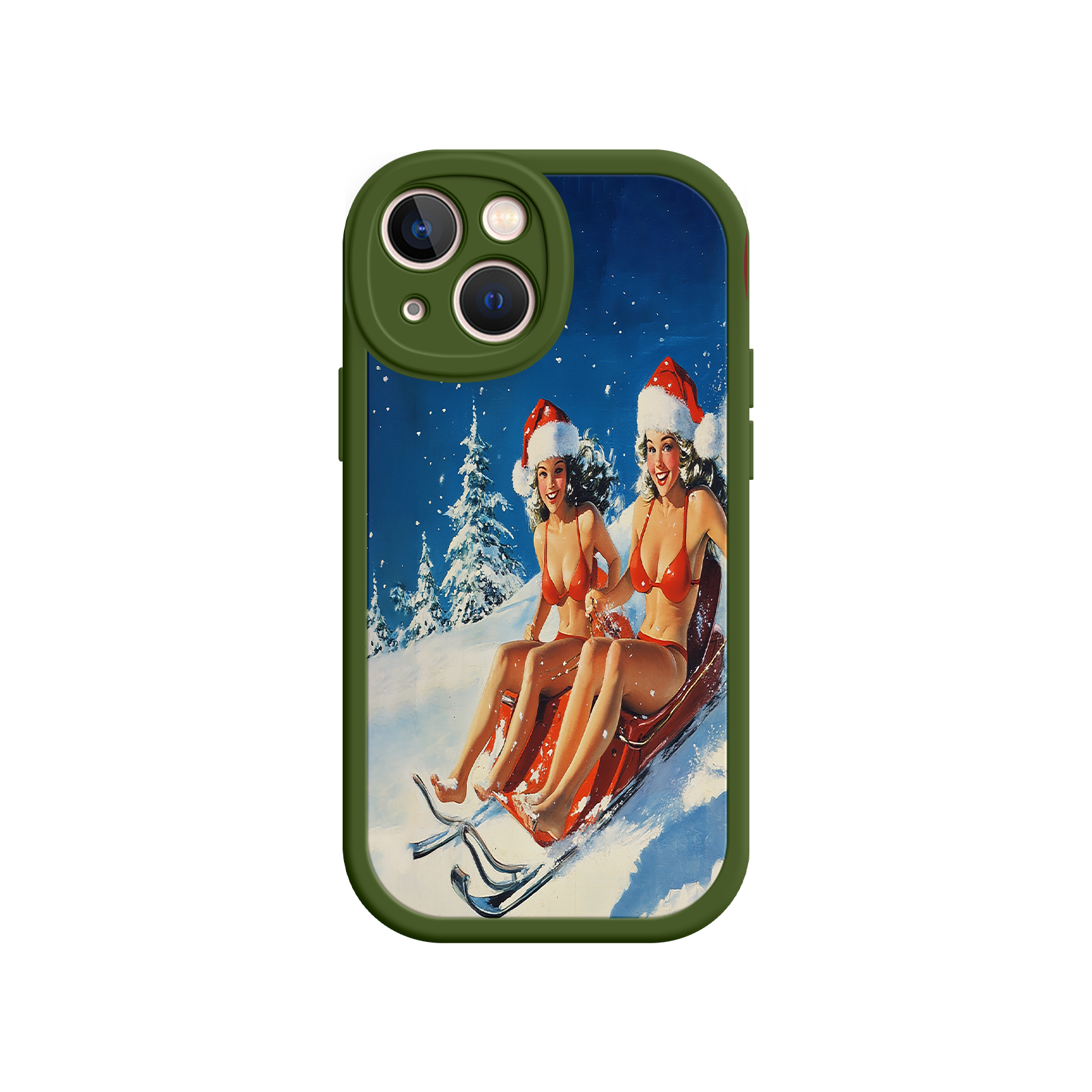Santa Bikini Sled iPhone 17 Case – Funny Christmas Design, Sexy Holiday Vibes, Winter Wonderland Art