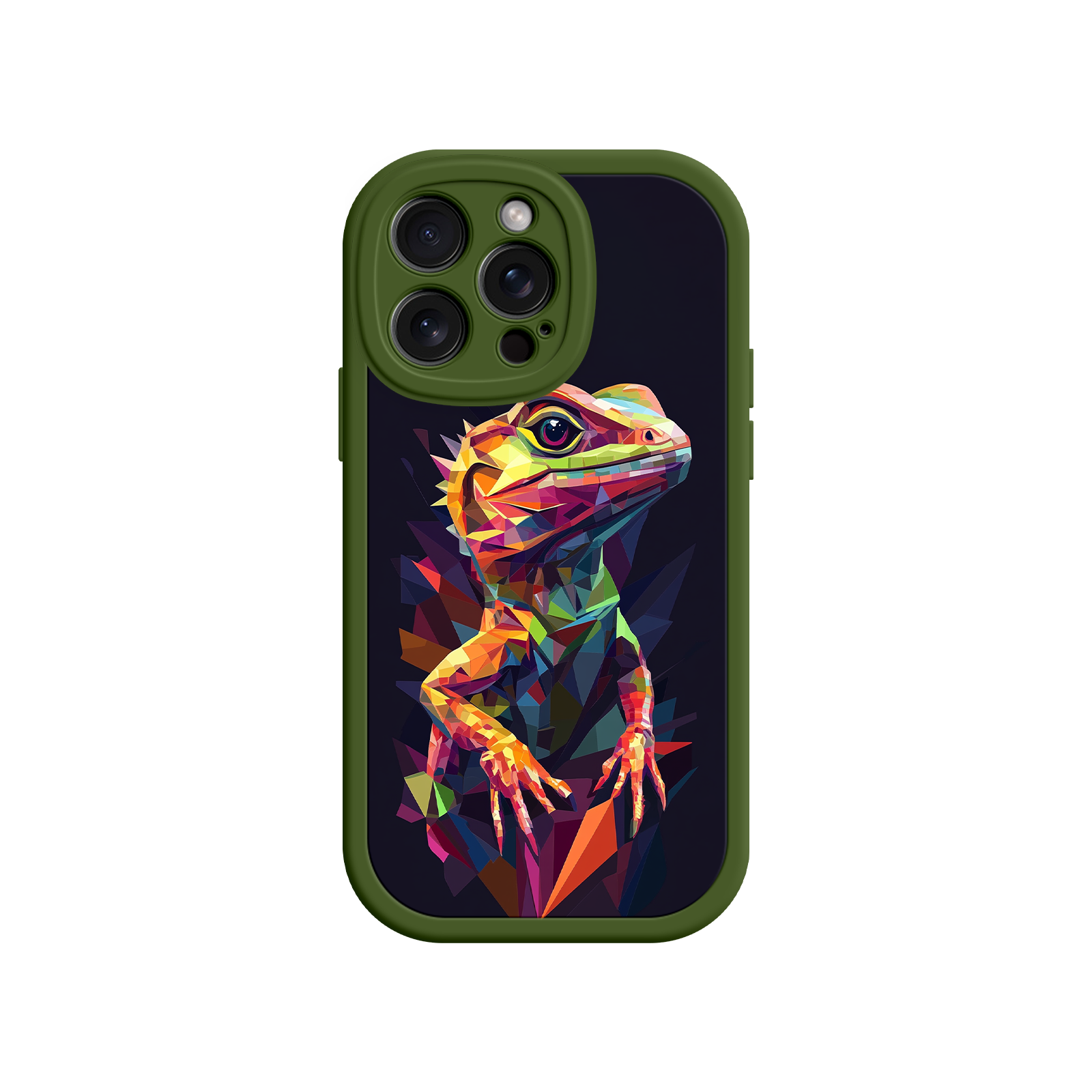 Geometric Lizard iPhone 17 Case – Colorful Polygon Art, Protective Animal Print Cover, Bold Reptile Design
