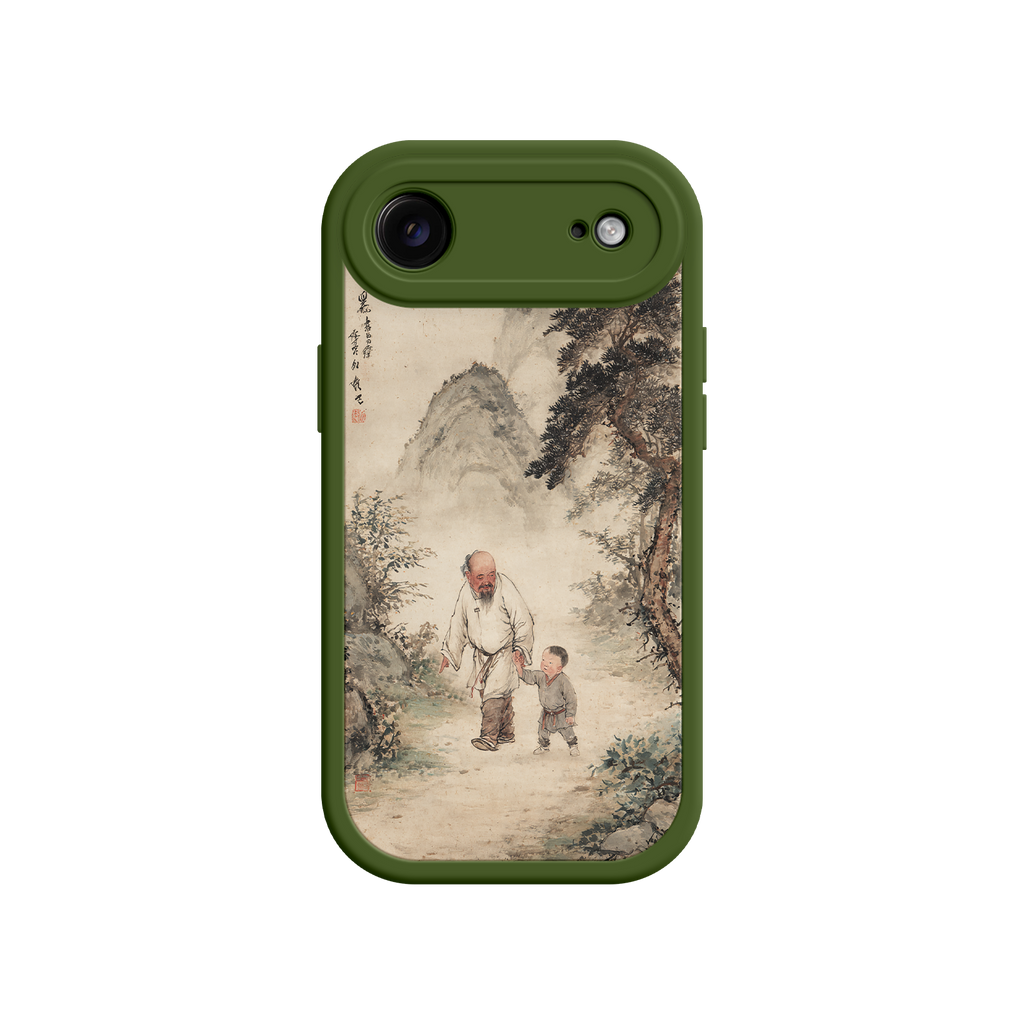iPhone case with misty forest and heritage design
