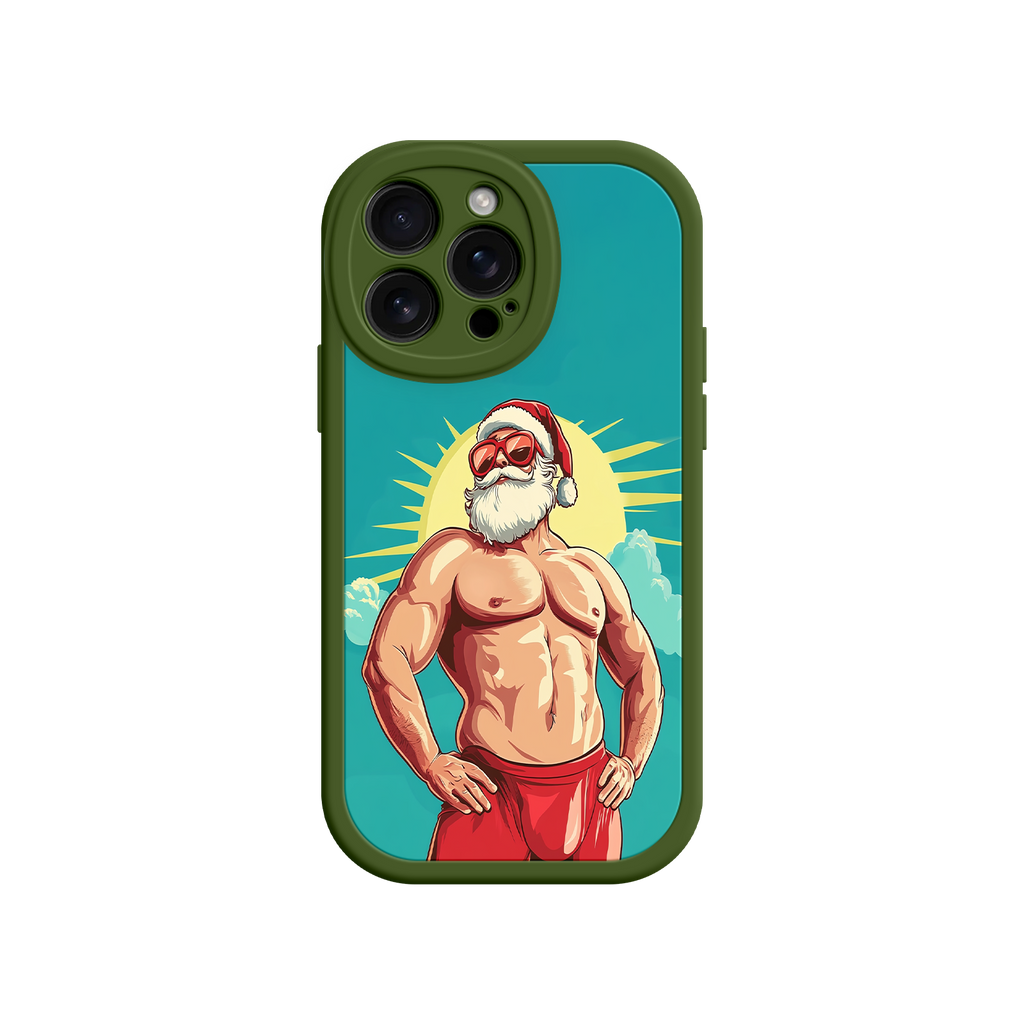 Funny holiday phone case with ripped Santa figure