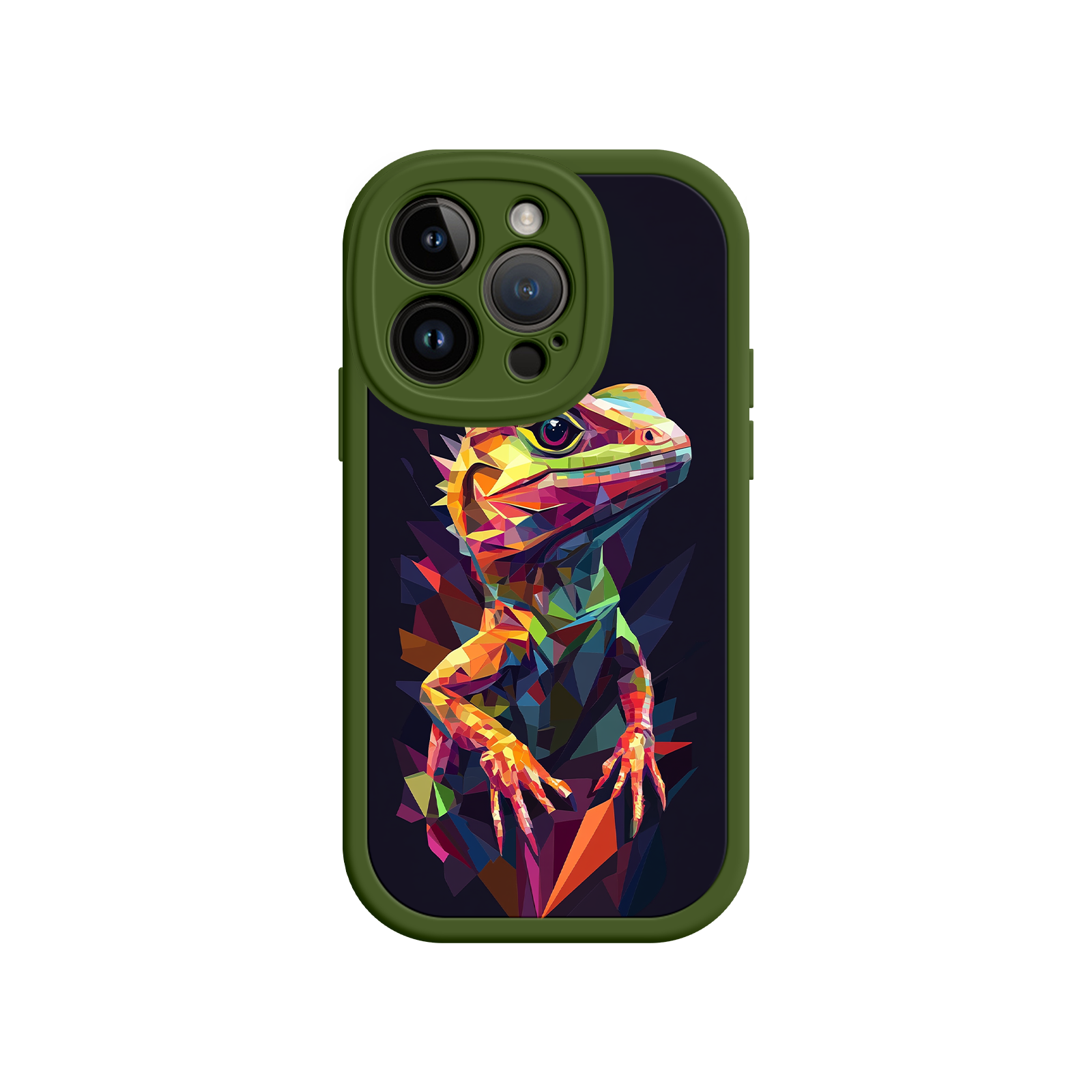 Geometric Lizard iPhone 17 Case – Colorful Polygon Art, Protective Animal Print Cover, Bold Reptile Design