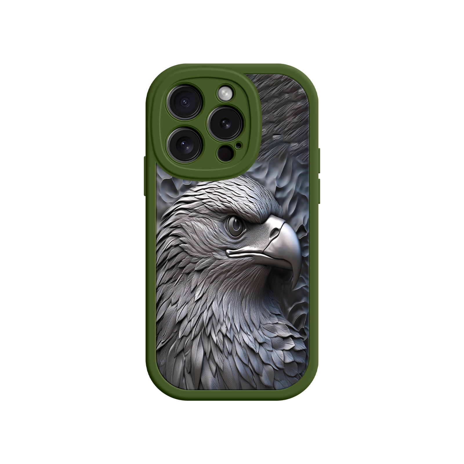 Embossed Eagle iPhone 17 Case – Grayscale 3D Design, Rugged Protective Cover, Symbol of Strength & Freedom