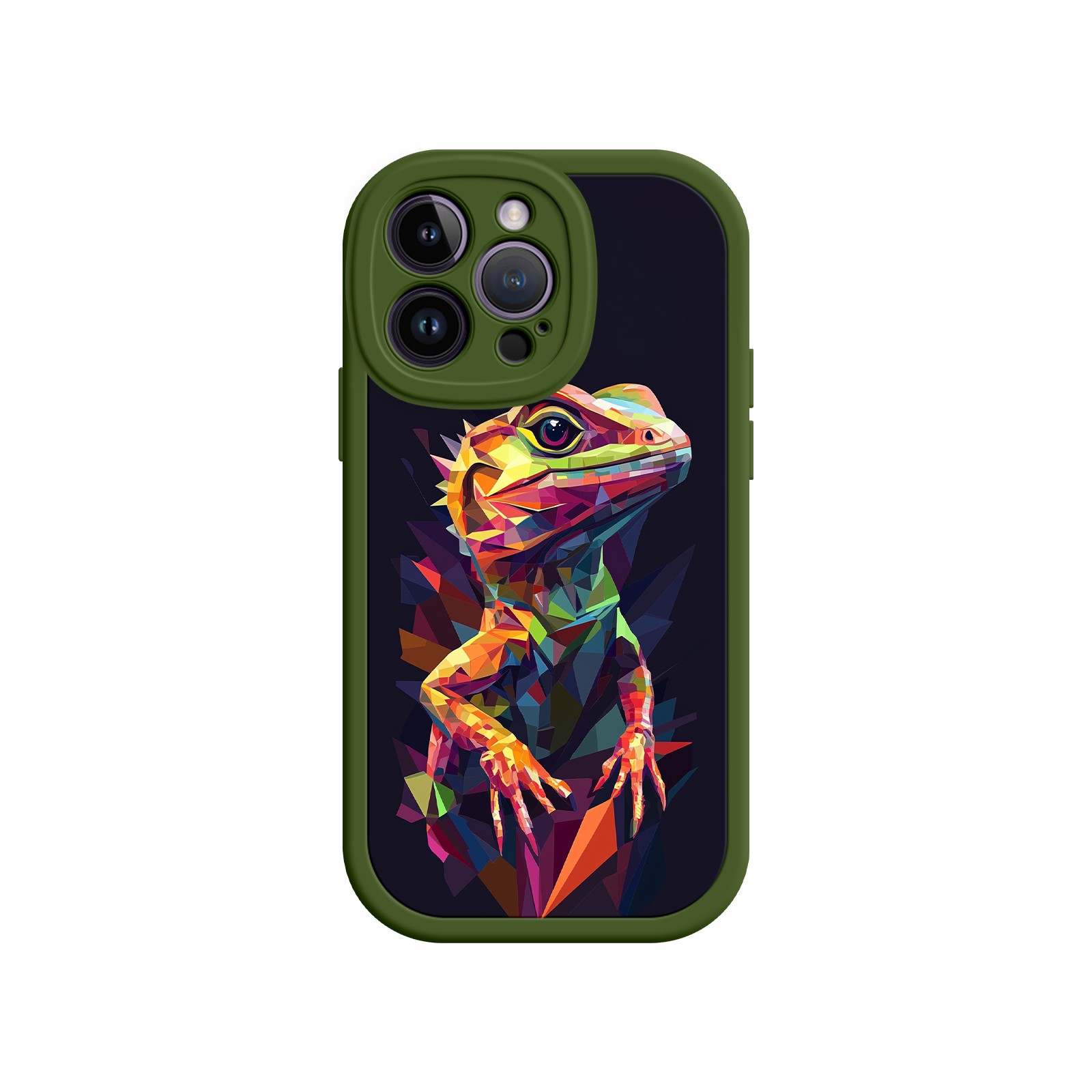 Geometric Lizard iPhone 17 Case – Colorful Polygon Art, Protective Animal Print Cover, Bold Reptile Design