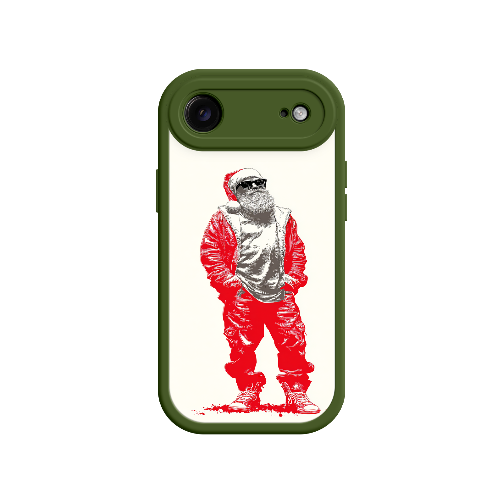 Red Santa phone case with modern streetwear design