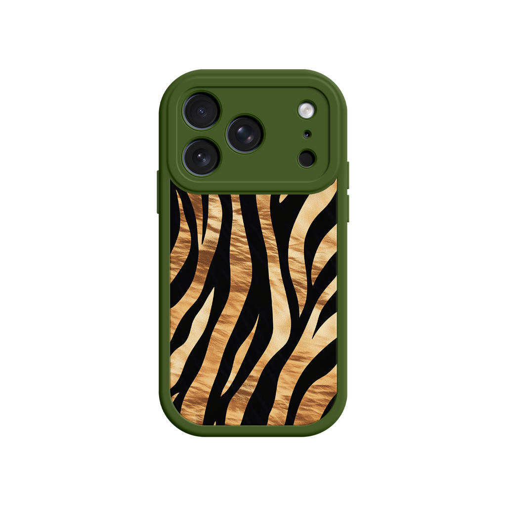 Bold stripe phone case with green accent