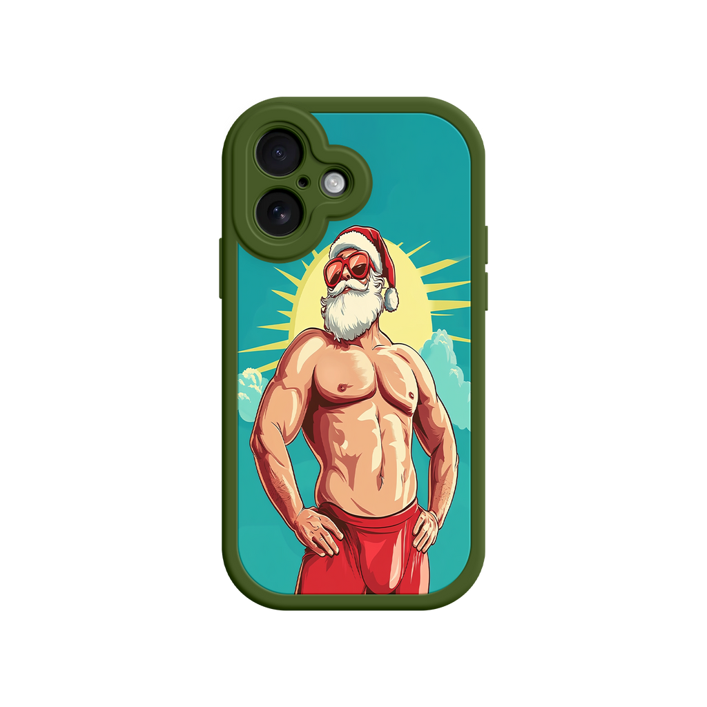 Christmas phone case with humorous Santa design