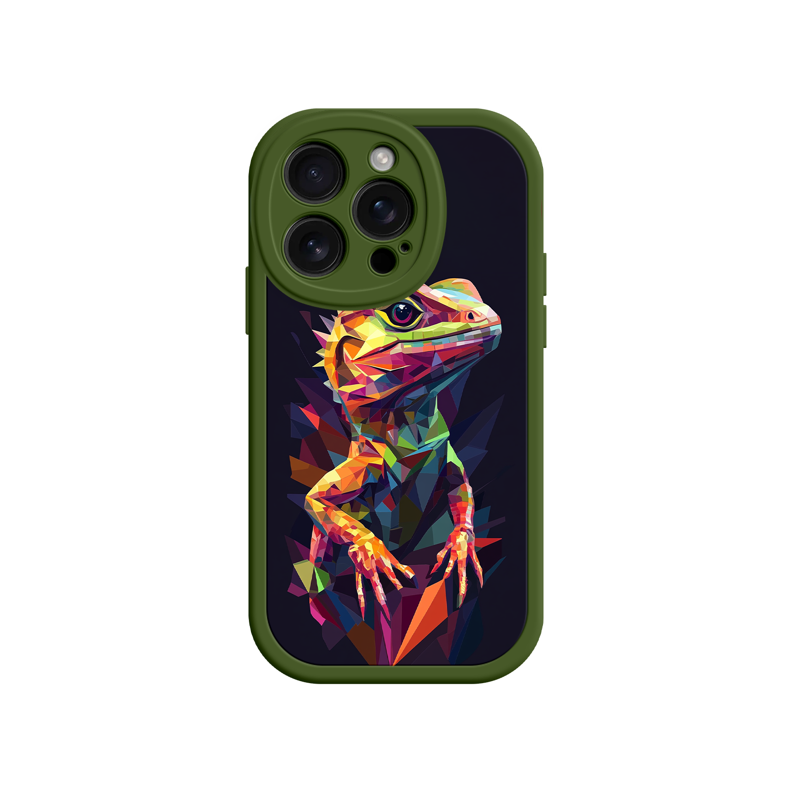 Geometric Lizard iPhone 17 Case – Colorful Polygon Art, Protective Animal Print Cover, Bold Reptile Design