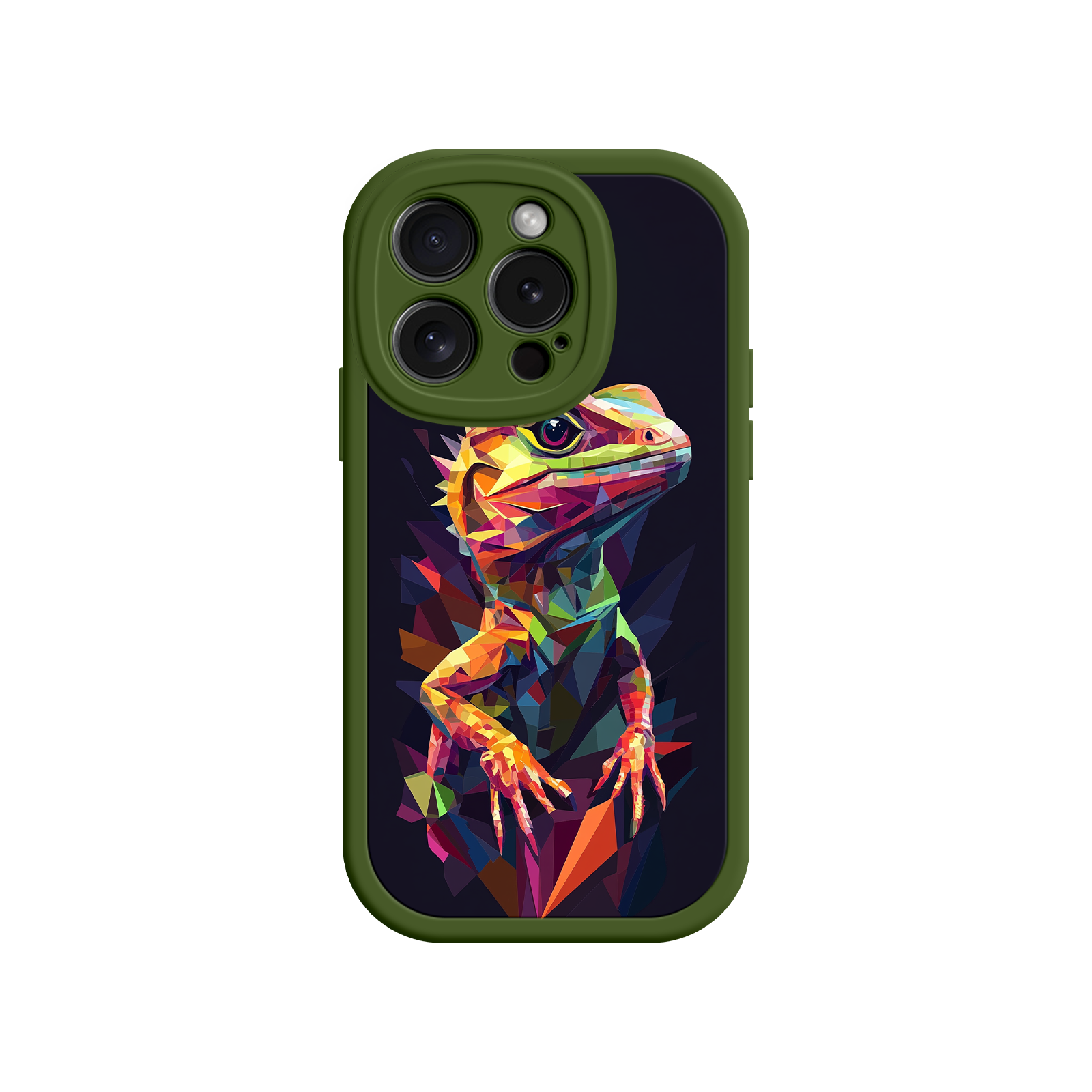 Geometric Lizard iPhone 17 Case – Colorful Polygon Art, Protective Animal Print Cover, Bold Reptile Design