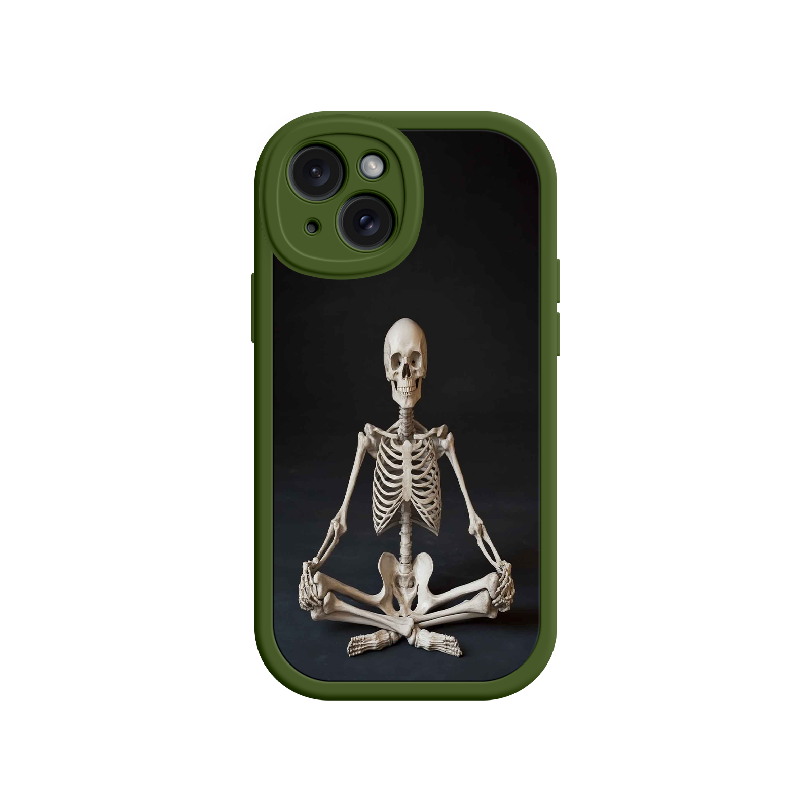 Meditating Skeleton iPhone 17 Case – Gothic Skelly Yoga Art, Anatomical Design, Spiritual Aesthetic