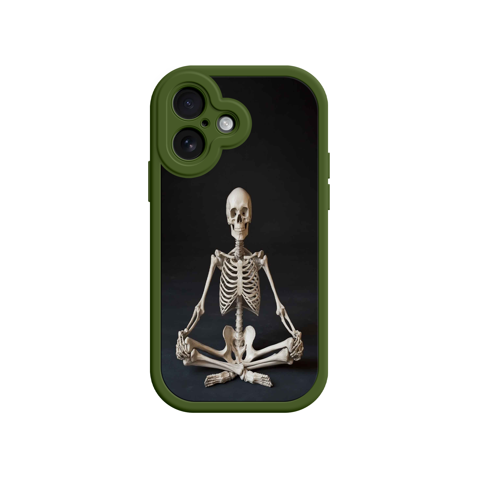 Meditating Skeleton iPhone 17 Case – Gothic Skelly Yoga Art, Anatomical Design, Spiritual Aesthetic