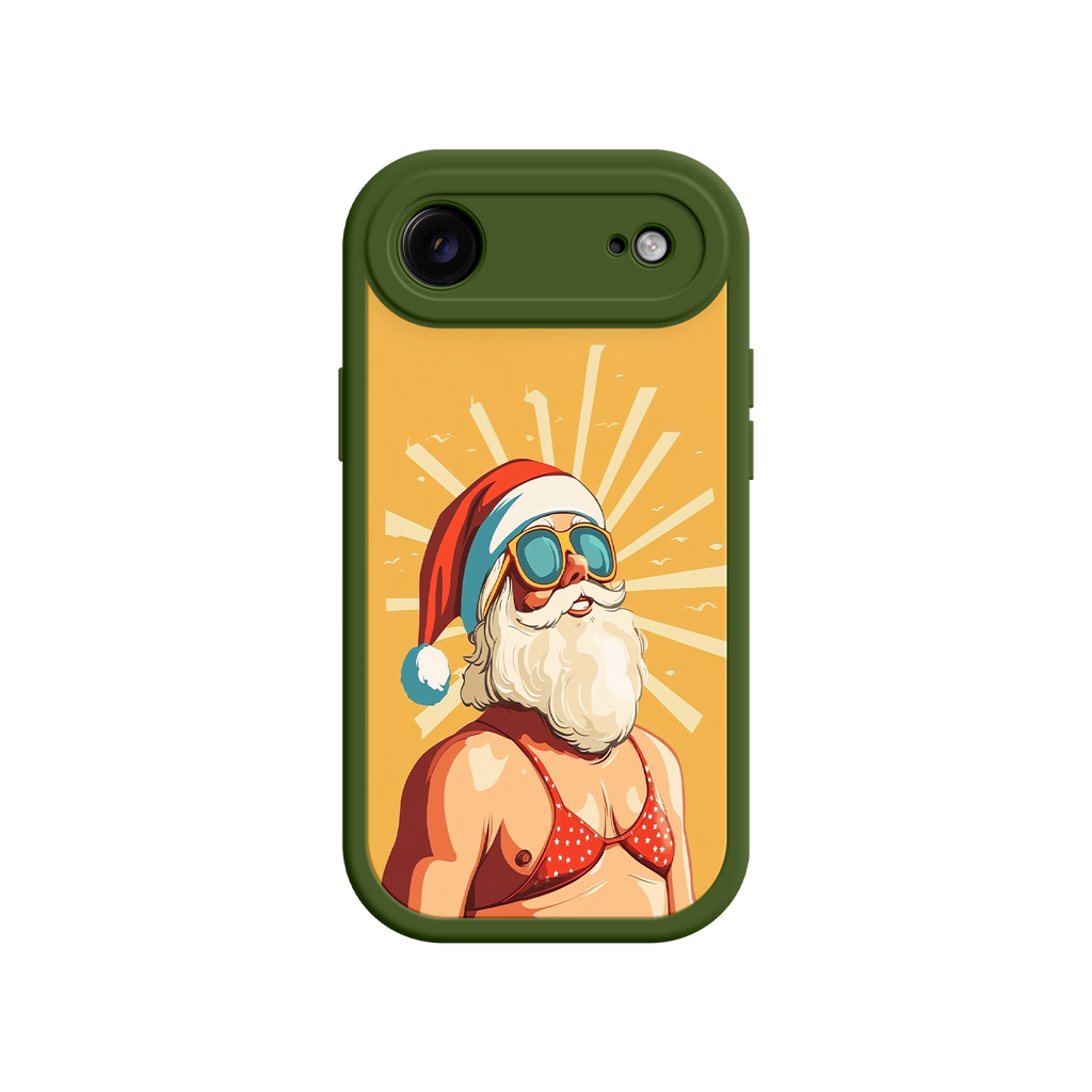 Bold holiday phone case with humorous Santa design
