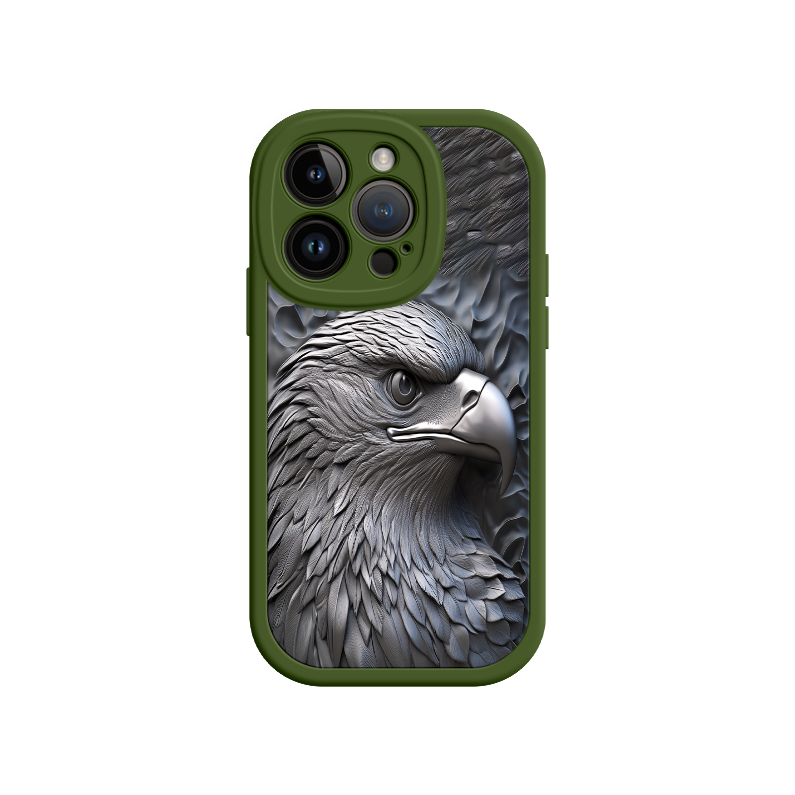 Embossed Eagle iPhone 17 Case – Grayscale 3D Design, Rugged Protective Cover, Symbol of Strength & Freedom