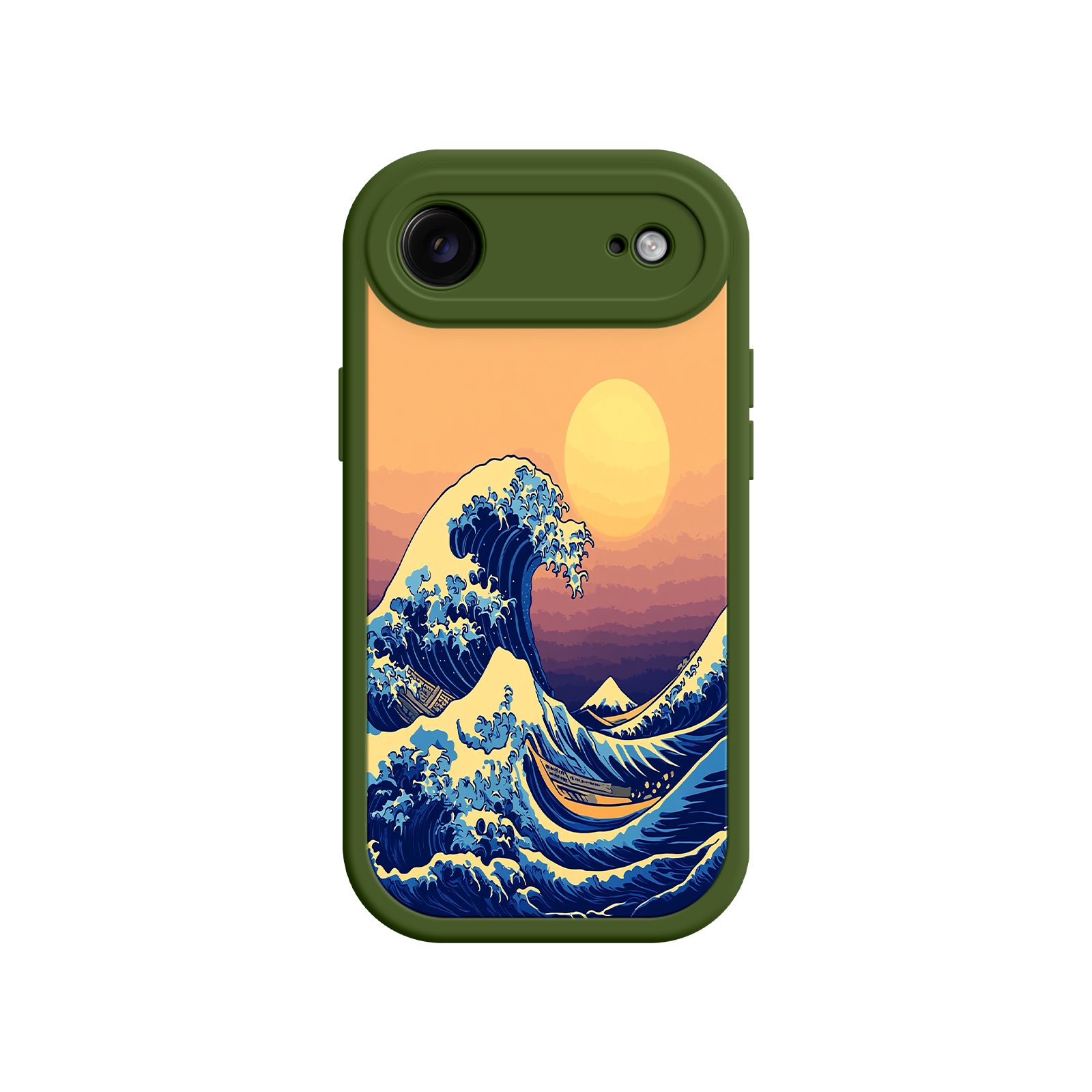 Great Wave Sunset iPhone Case – Japanese Art with Ocean & Mountain Design