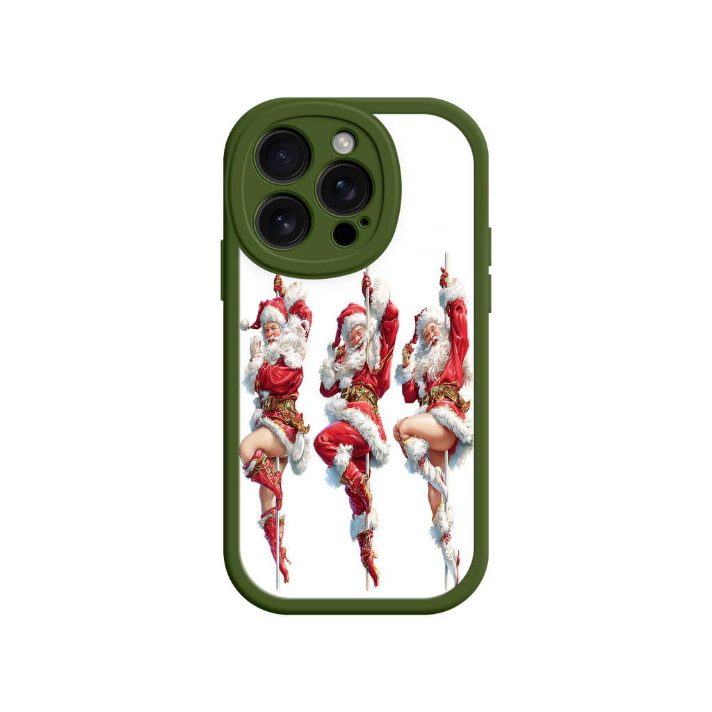 Santa Claus iPhone case with pin-up style dancers