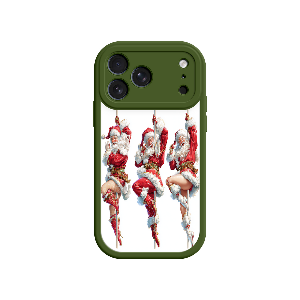 Santa dancer phone case with red and white costumes