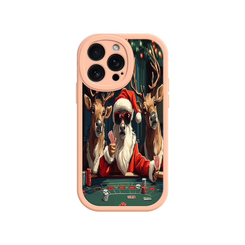 Santa Claus Poker iPhone 17 Case – Funny Christmas Design, Holiday Pet Humor, Reindeer Game Night