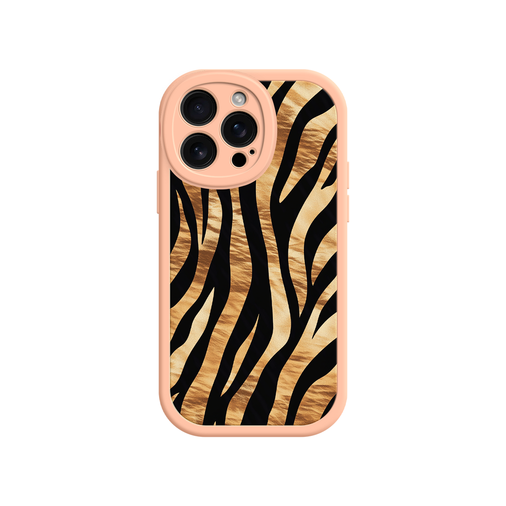 iPhone case with bold animal print and contrast frame