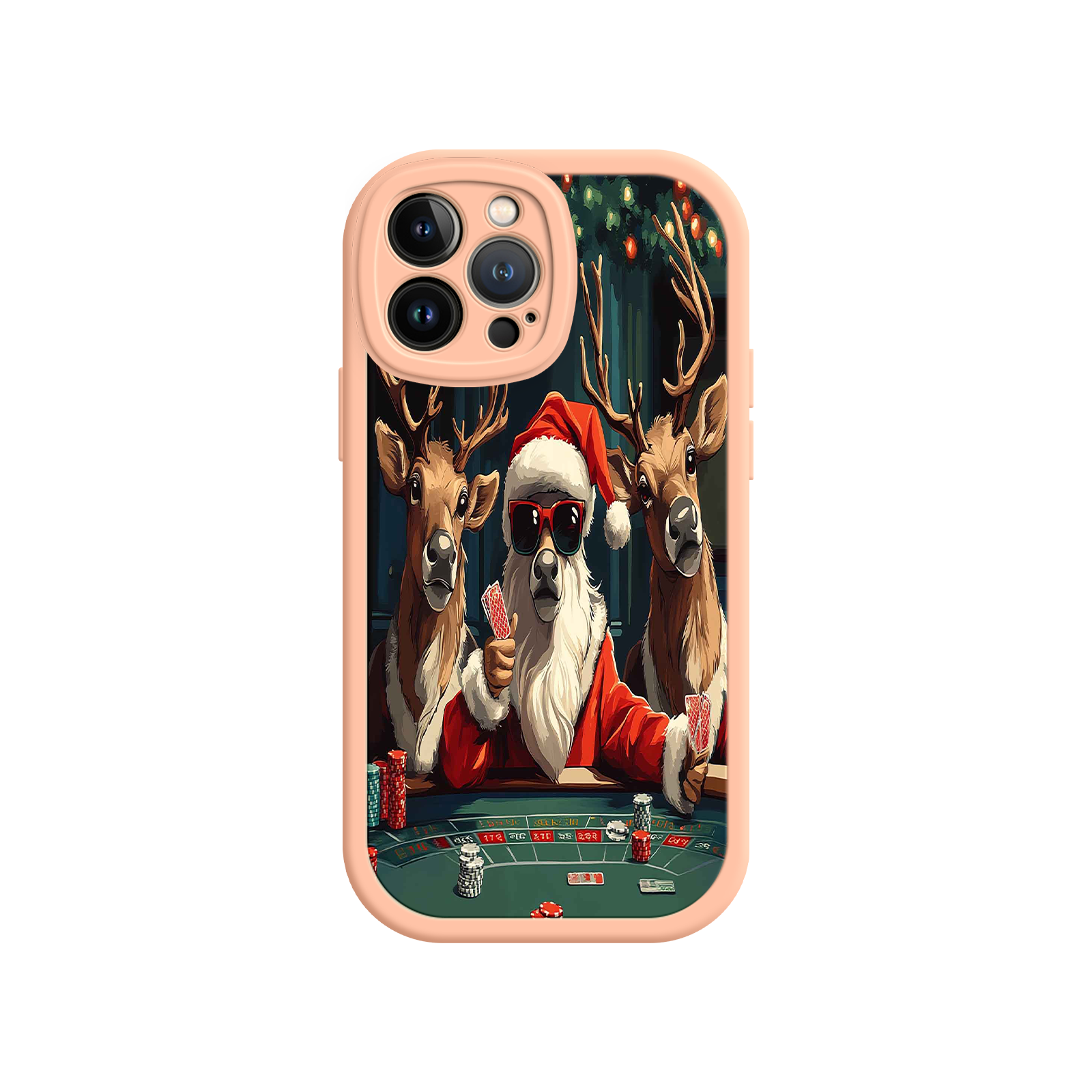Santa Claus Poker iPhone 17 Case – Funny Christmas Design, Holiday Pet Humor, Reindeer Game Night