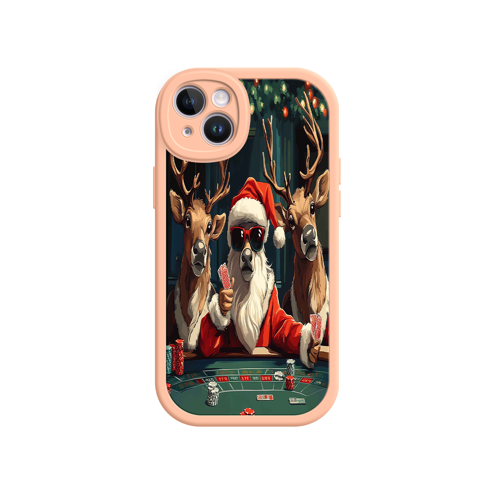 Santa Claus Poker iPhone 17 Case – Funny Christmas Design, Holiday Pet Humor, Reindeer Game Night