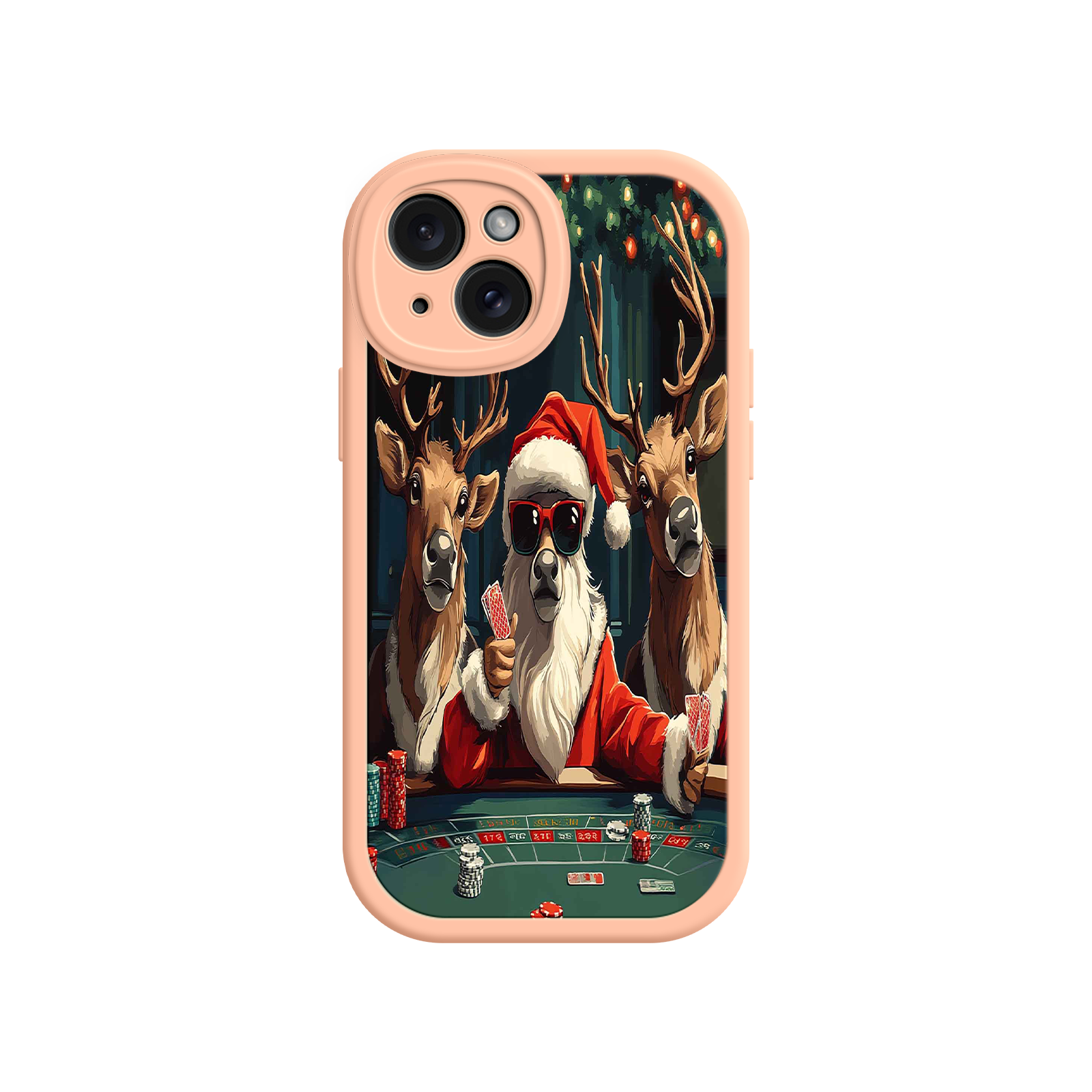 Santa Claus Poker iPhone 17 Case – Funny Christmas Design, Holiday Pet Humor, Reindeer Game Night