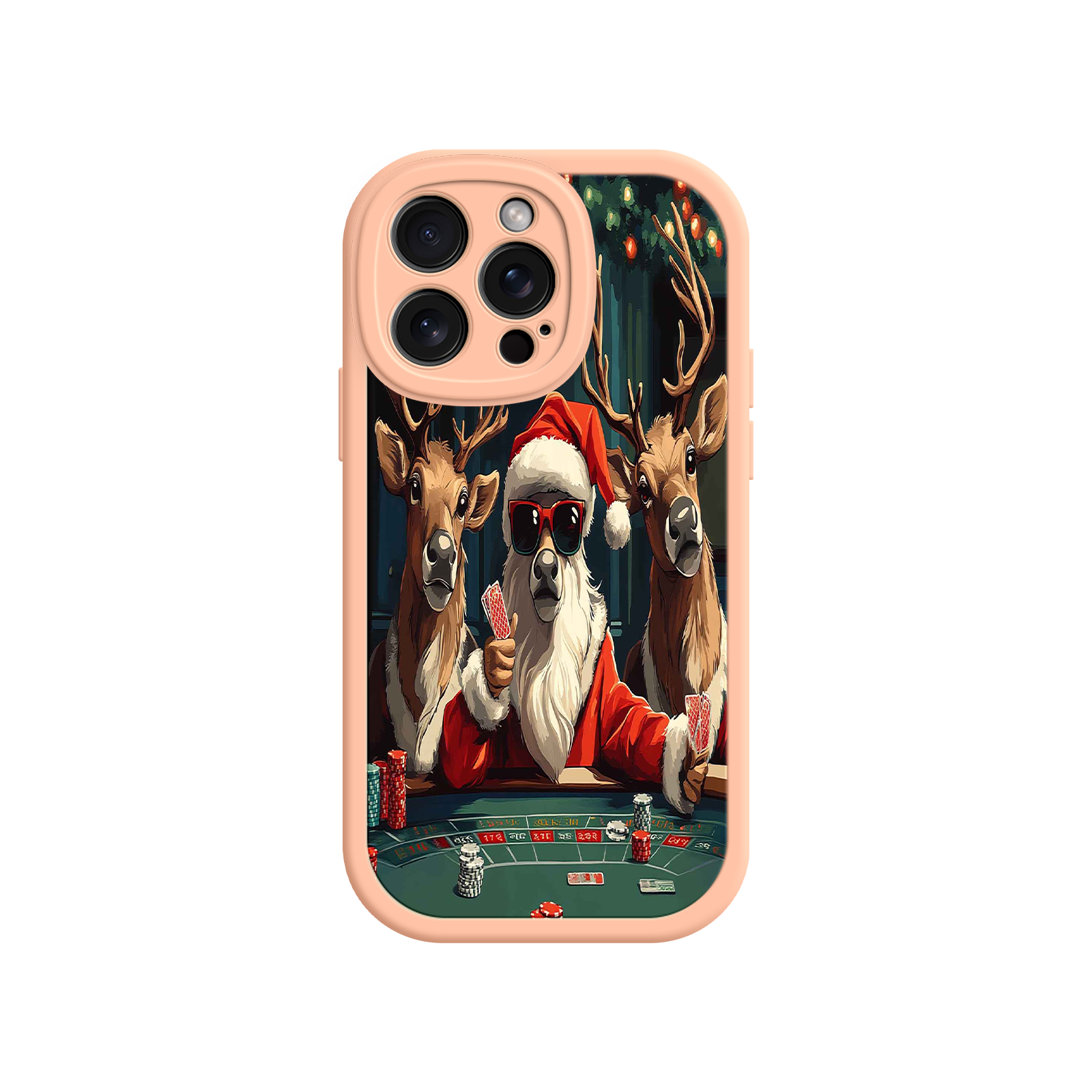 Santa Claus Poker iPhone 17 Case – Funny Christmas Design, Holiday Pet Humor, Reindeer Game Night