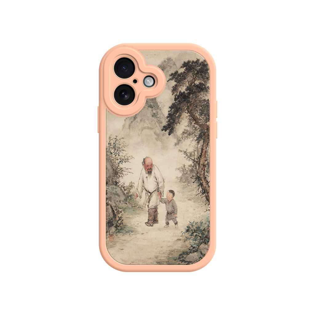 Cultural iPhone case with symbolic family walk