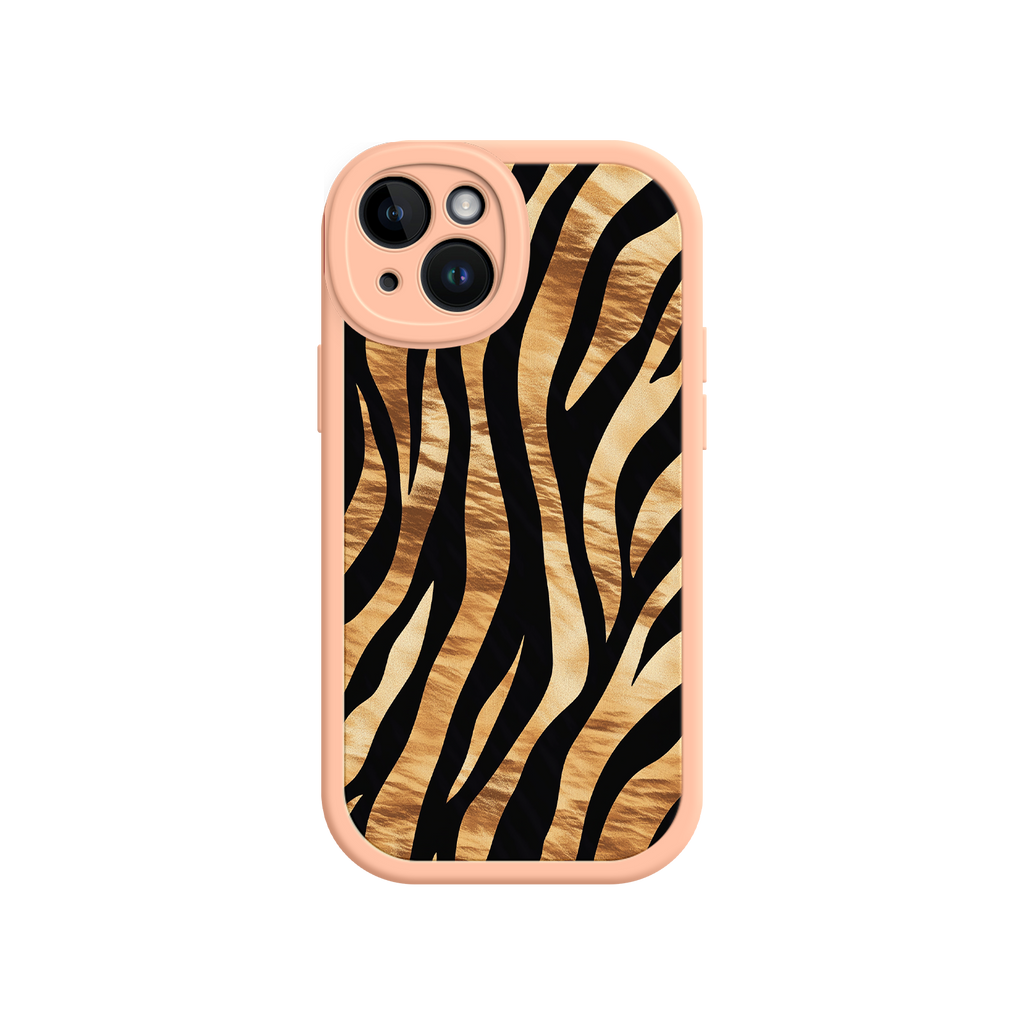 Tiger Stripe iPhone Case – Bold Animal Print with Olive Green Frame