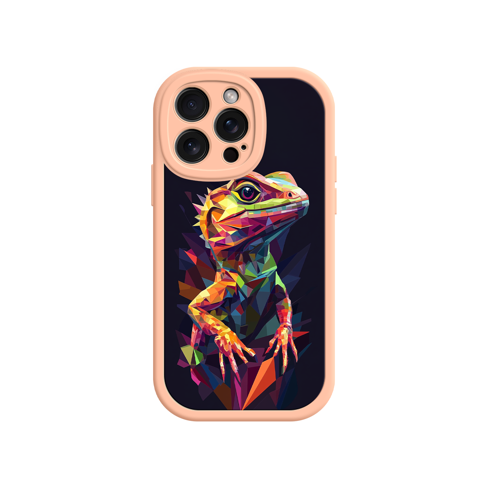 Geometric Lizard iPhone 17 Case – Colorful Polygon Art, Protective Animal Print Cover, Bold Reptile Design