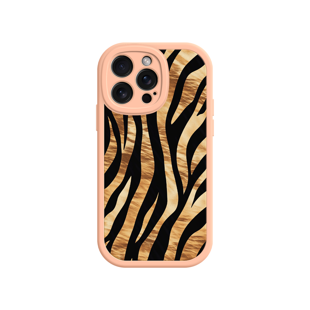 Tiger Stripe iPhone Case – Bold Animal Print with Olive Green Frame