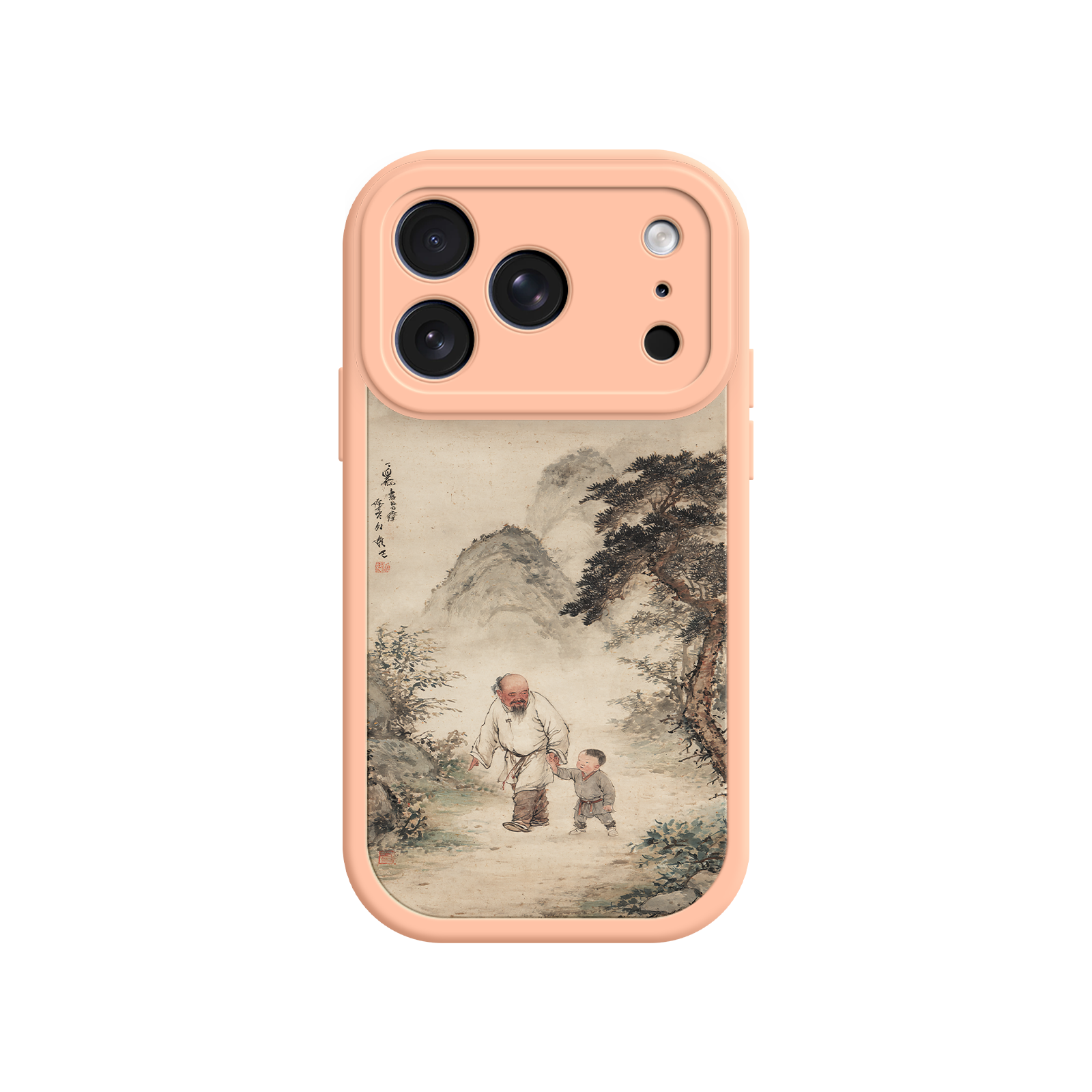 Heritage phone case with grandfather and grandson walking