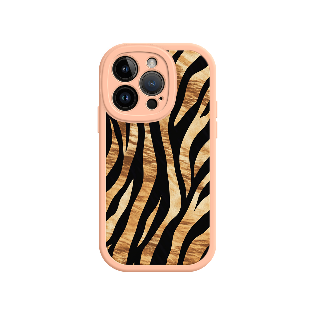 Tiger Stripe iPhone Case – Bold Animal Print with Olive Green Frame