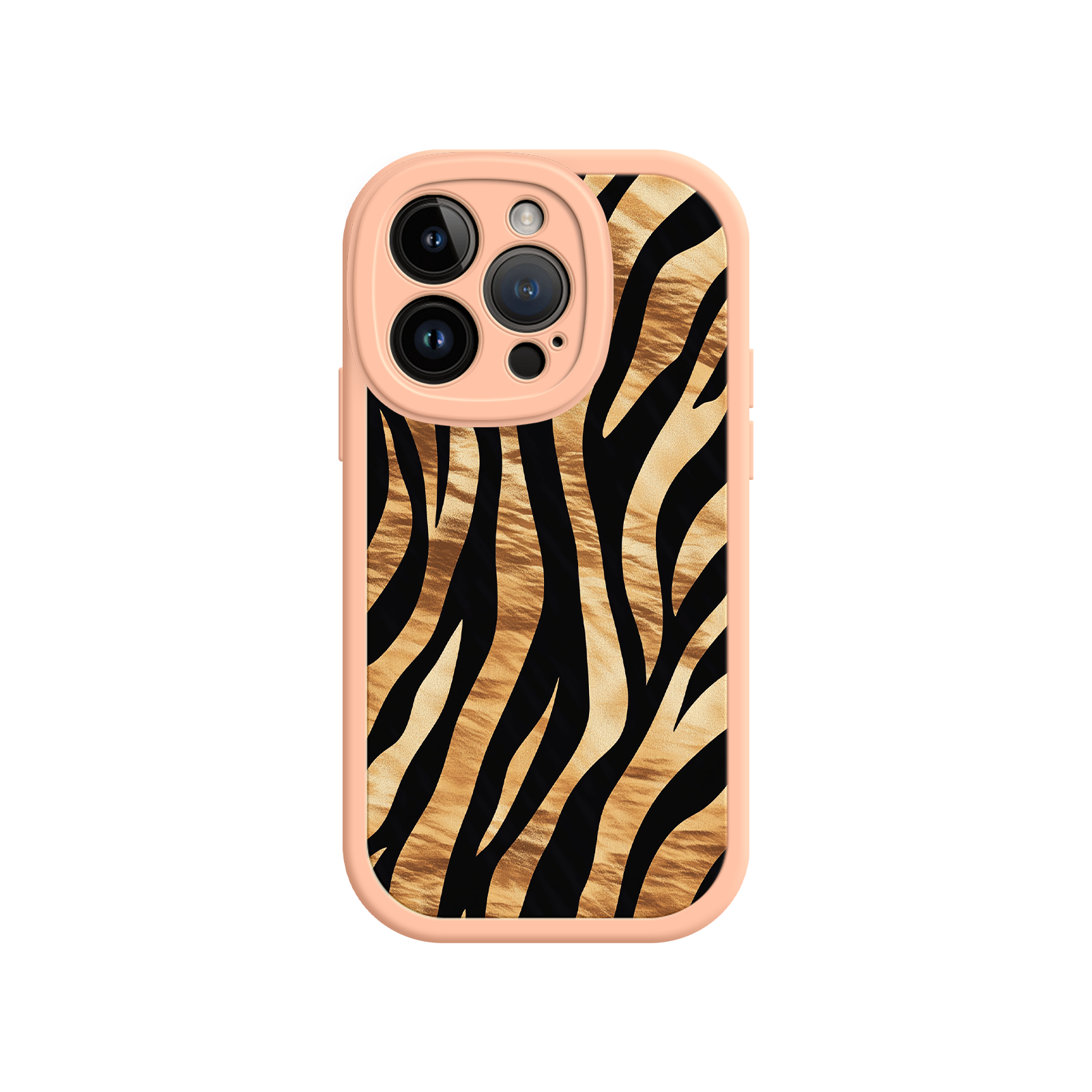 Tiger Stripe iPhone Case – Bold Animal Print with Olive Green Frame