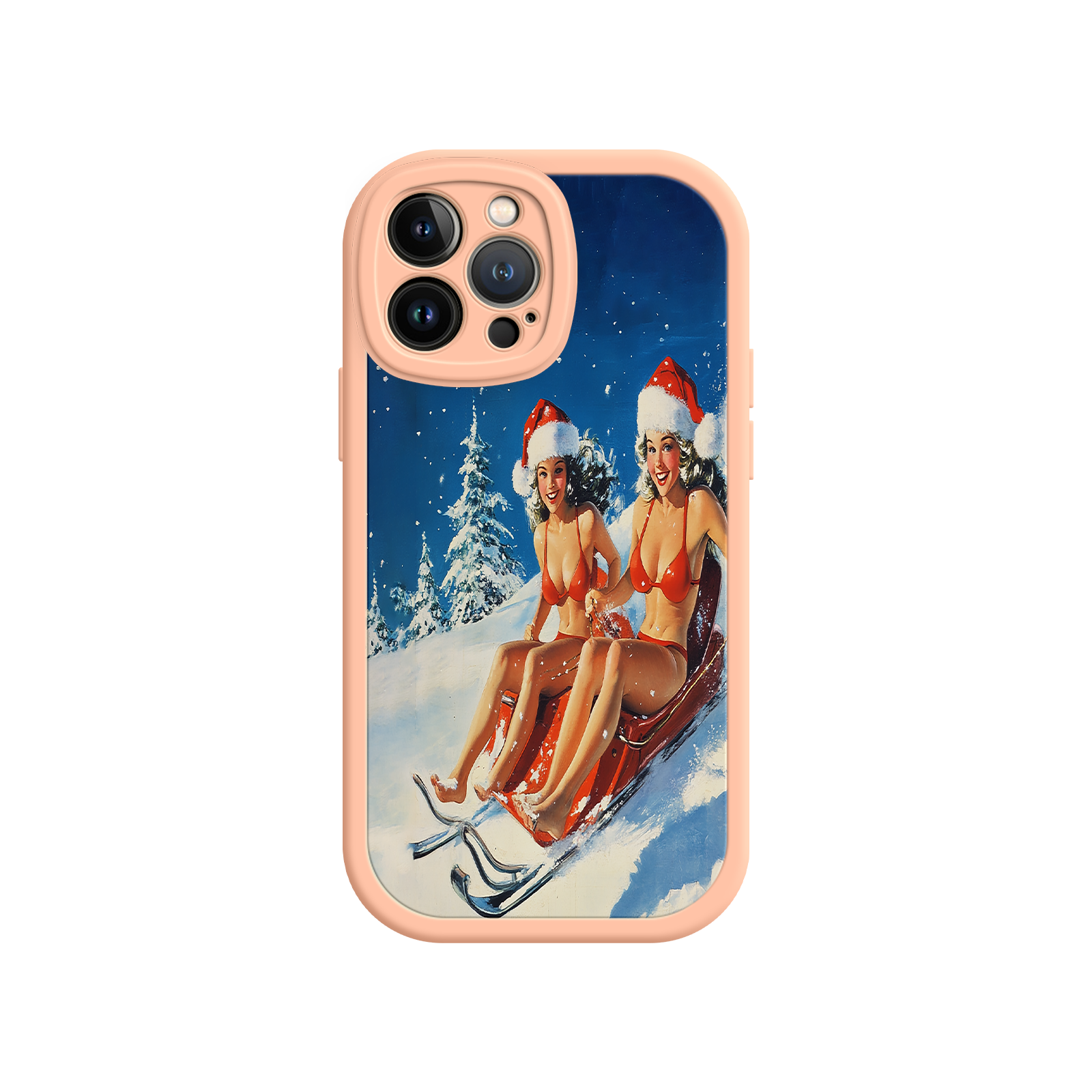 Santa Bikini Sled iPhone 17 Case – Funny Christmas Design, Sexy Holiday Vibes, Winter Wonderland Art