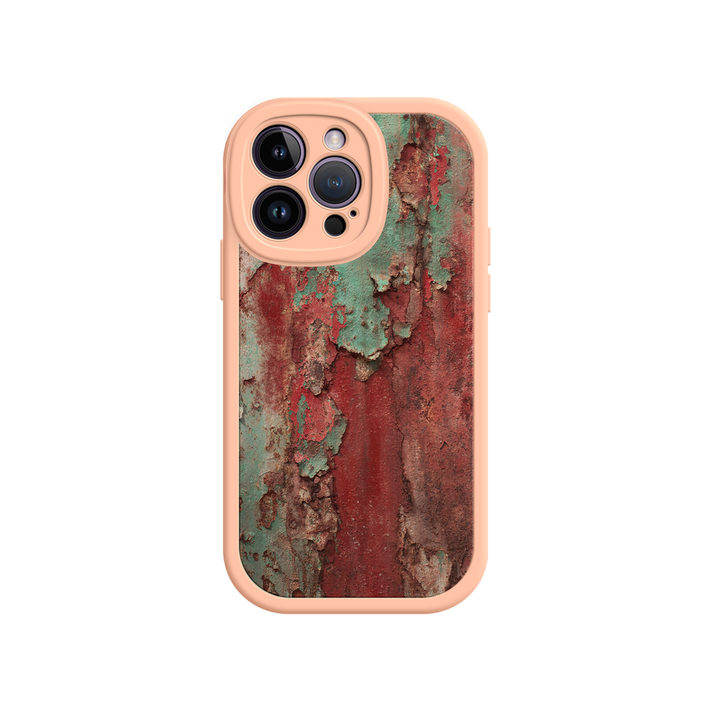 Vintage iPhone case with rusted metal surface